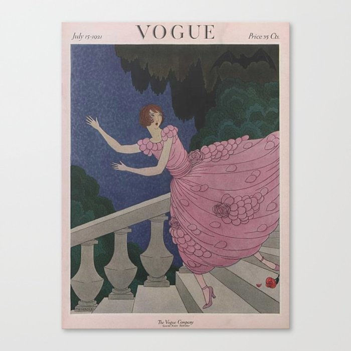 Vintage Magazine Cover - The Ball Pink Canvas Print