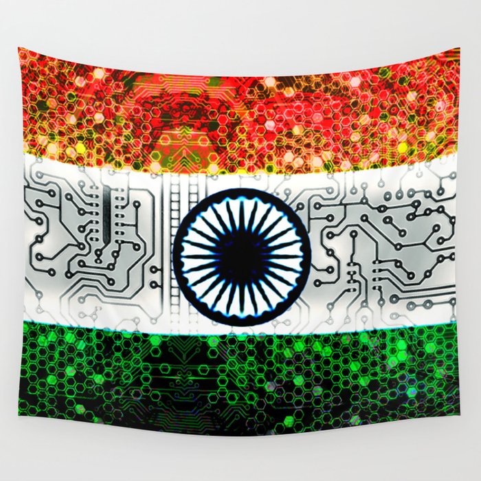 circuit board india (flag) Wall Tapestry