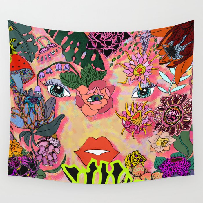 Face Garden Wall Tapestry