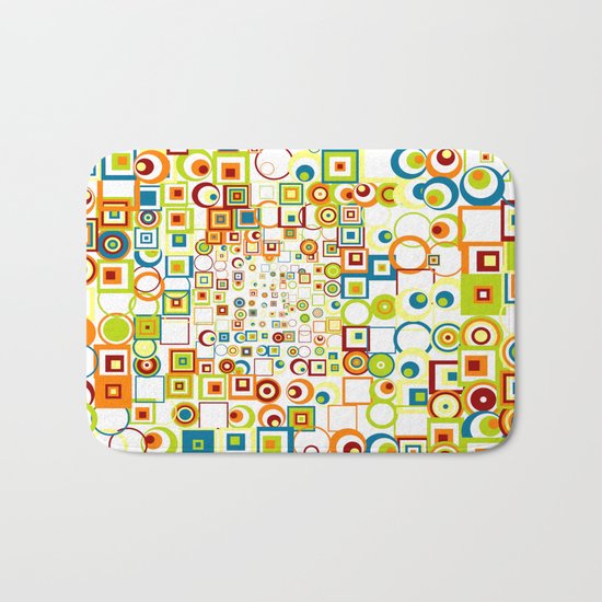 Retro Quarters + Rings Bath Mat