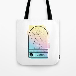 Gemini Zodiac | Pastel Gradient Tote Bag