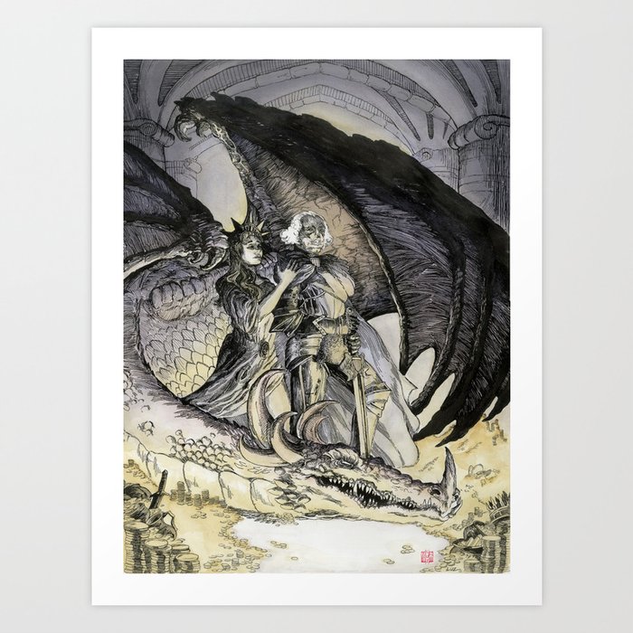 Washington the Dragon Slayer Art Print
