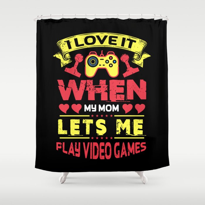 Video Gaming Grunge Quote Shower Curtain