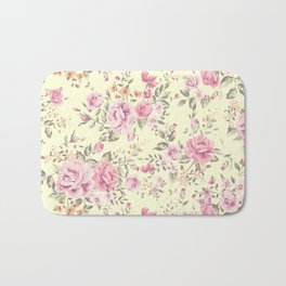 Shabby roses pink and yellow Bath Mat