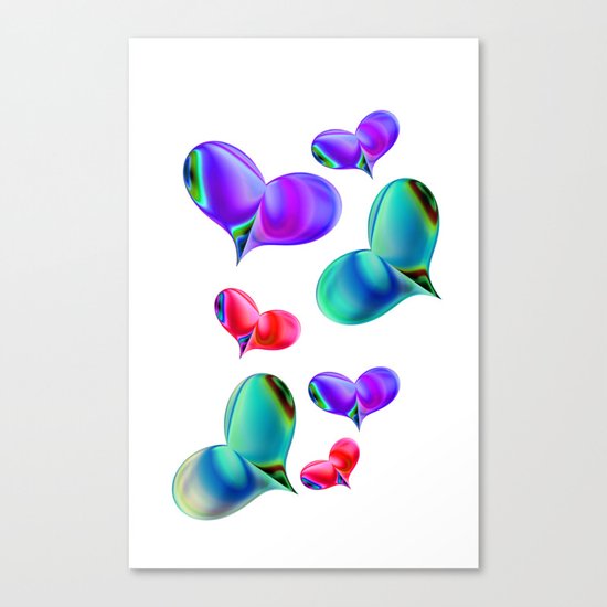 Love Hearts - white Valentine Canvas Print