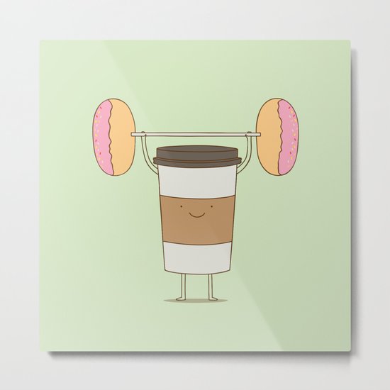 strong coffee workout Metal Print