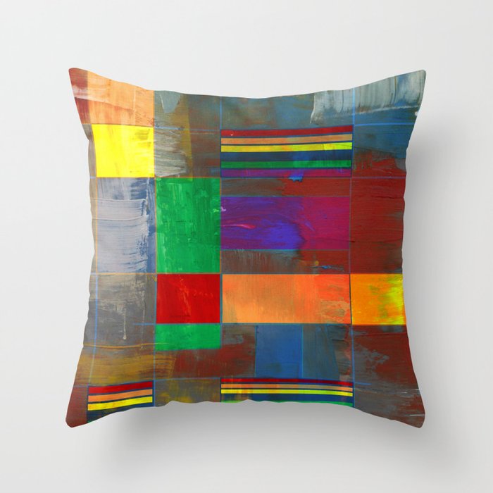 Mid-Century Modern Art - Rainbow Pride 2.0 Throw Pillow