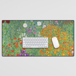 Gustav Klimt Flower Garden Floral Art Nouveau Desk Mat