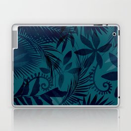 Botanical Jungle Blue Green Leaf Design Laptop Skin