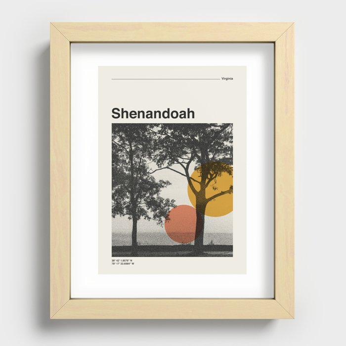 Shenandoah National Park Retro Mid Century Poster Recessed Framed Print