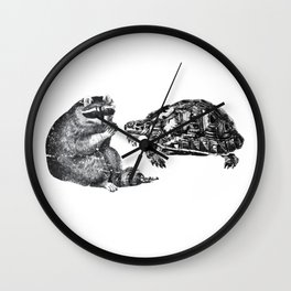 Racoon Turtle Wall Clock