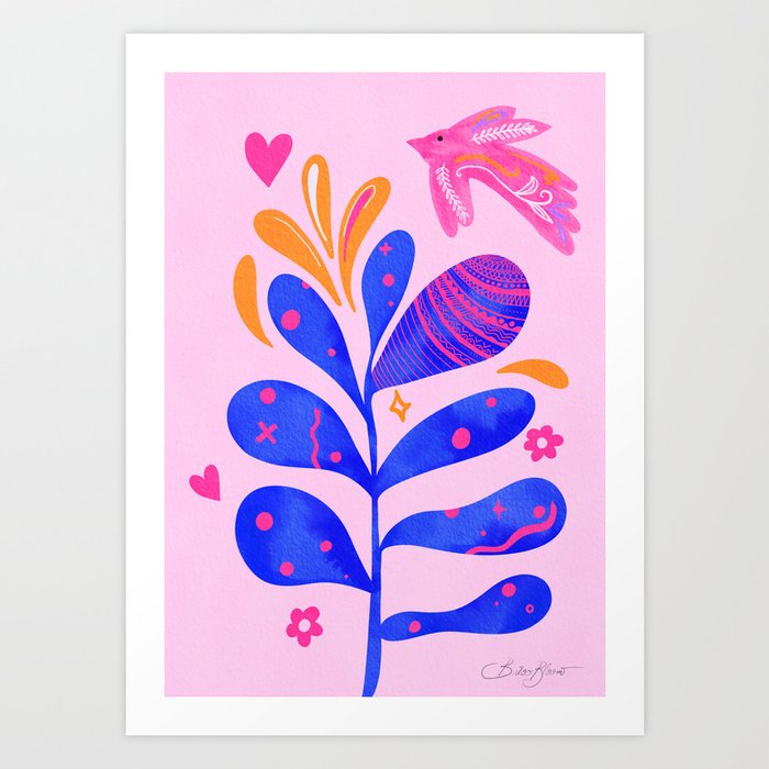 Pink Birdie Art Print