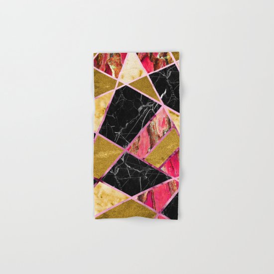 Abstract #456 Marble & Gold Hand & Bath Towel