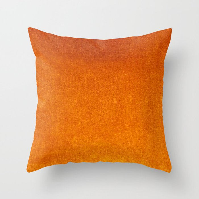 Orange Velvet Throw Pillow