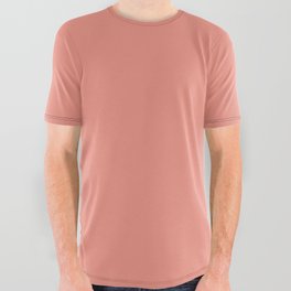 Coral color All Over Graphic Tee