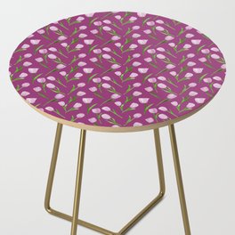 seamless pattern with tulip flowers in light pink color Side Table
