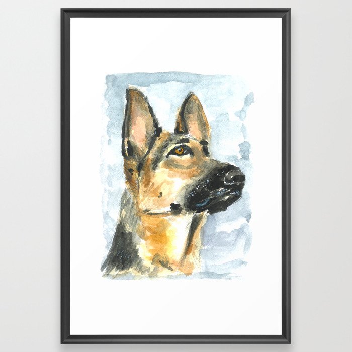 German shepherd dog portrait Framed Art Print