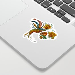 Colibri (hummingbird) flower theme Sticker