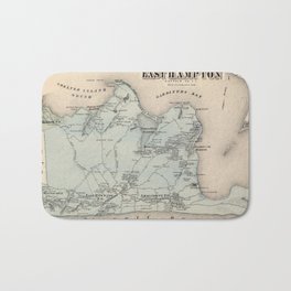 Map of East Hampton 1873 Bath Mat | Vintage, Drawing 