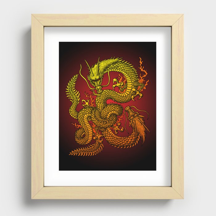Twin dragons Recessed Framed Print