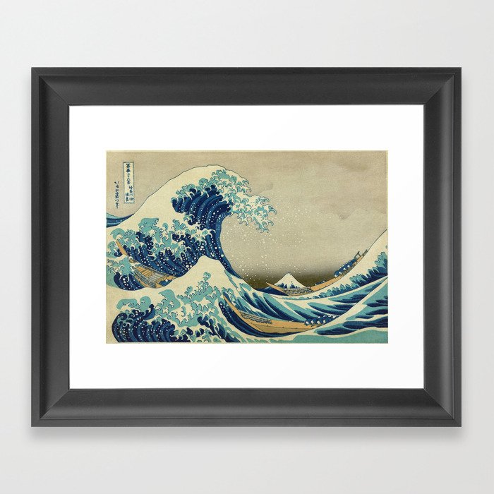 The Great Wave Off Kanagawa by Katsushika Hokusai (c. 1830) Framed Art Print