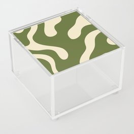 Organic Pattern Green Boho Shapes Acrylic Box