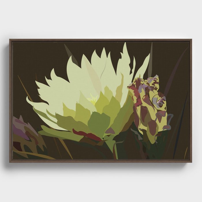 Cactus Flower in Bloom Framed Canvas