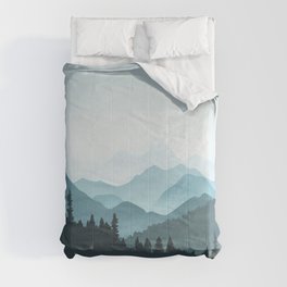 Teal Mountains Comforter