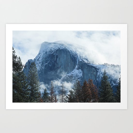 Ice-capped Half Dome at Sunrise | Yosemite National Park, California Art Print