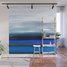 After The Storm - Blue And White Abstract Landscape Art Wall Mural