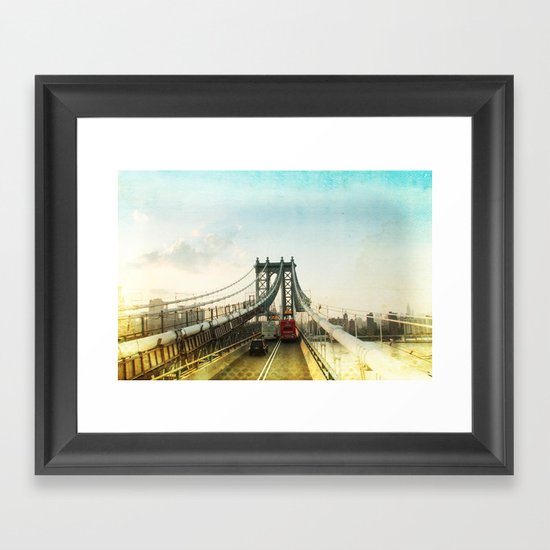 New York Rising 04 _ manhattan bridge Framed Art Print
