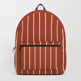 Elegant Pinstripes - Burnt Orange & Beige Backpack