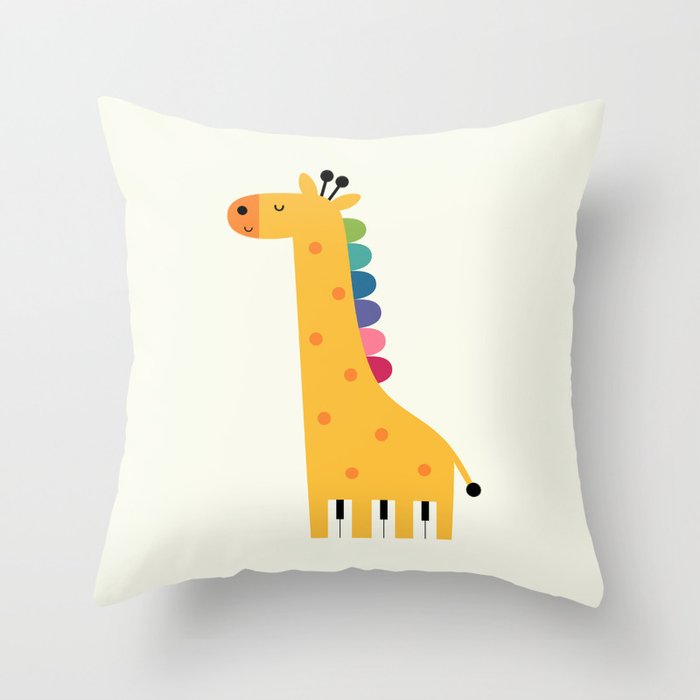 giraffe piano throw pillow