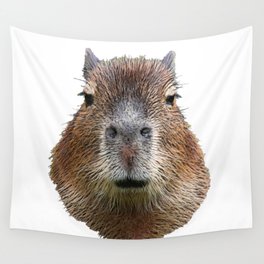 Capybara Face Hairy Front Classy Axpect Mammal Wall Tapestry