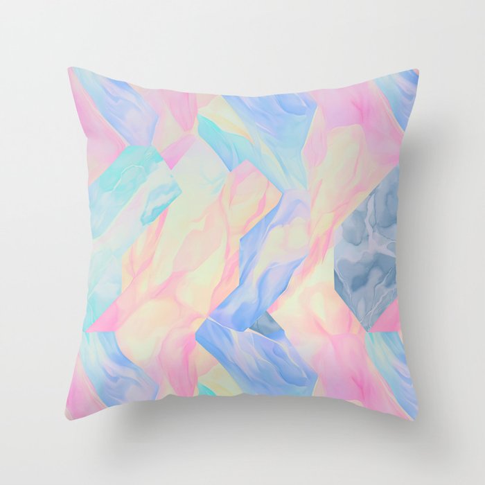 Get Your Hands on Pastel Marble Artwork Throw Pillow