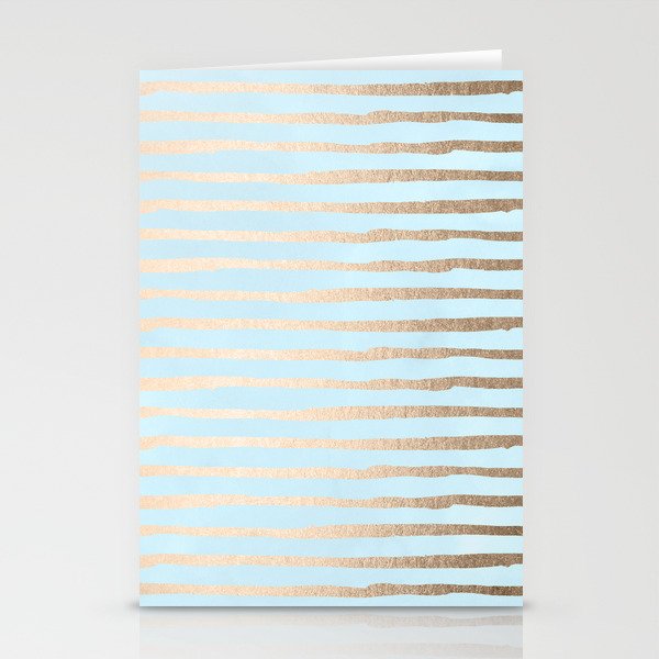 Abstract Stripes Gold Tropical Ocean Sea Turquoise Stationery Cards