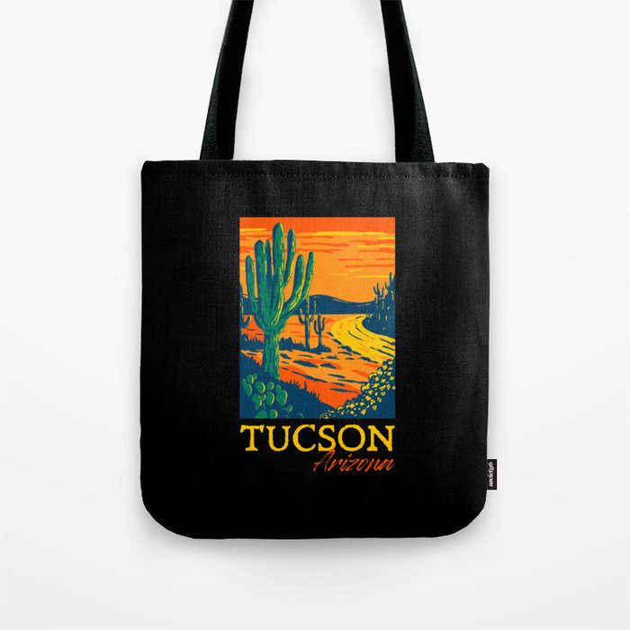 Tucson Arizona Cactus Vintage Retro Desert Souvenir Tote Bag