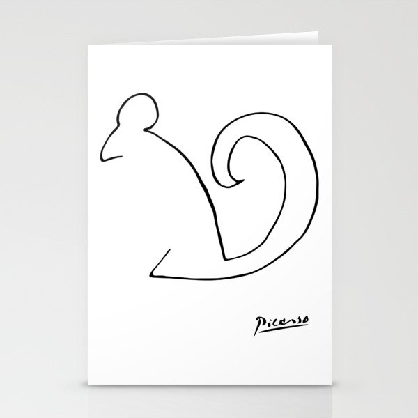 Pablo Picasso, The Squirrel, Artwork, Animals Line Sketch, Prints, Posters,  Bags, Tshirts, Men, Wome Stationery Cards by Art-O-Rama Shop | Society6