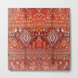 Heritage Moroccan Rug Style Metal Print | Bohemian, Retro, Pattern, Decoration, Graphite, Art, Moroccan, Design, Vintage, Berber 