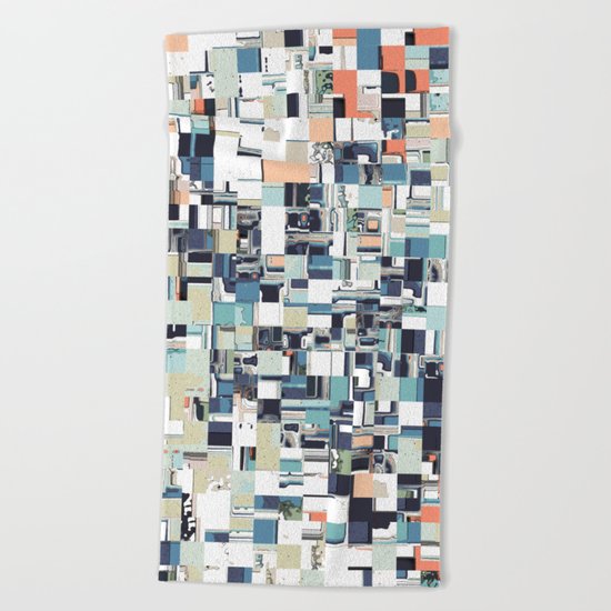 Abstract Jumbled Mosaic Beach Towel