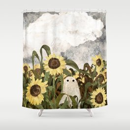 There's A Ghost in the Sunflower Field Again... Shower Curtain