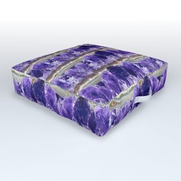 Purple Amethyst Geode Mountains Outdoor Floor Cushion