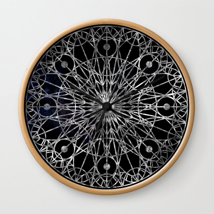 Rosette Window - Black Wall Clock