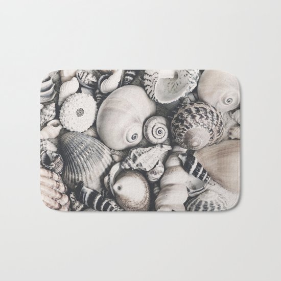 Sea Shell Collection vintage style monochrome Bath Mat