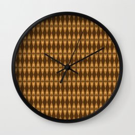 Rounded Edge Triangles Pattern - Brown on Chocolate Wall Clock