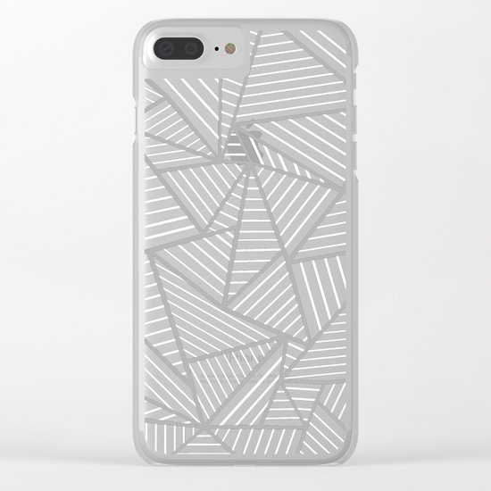 Ab Out Double Pink and Grey Clear iPhone Case