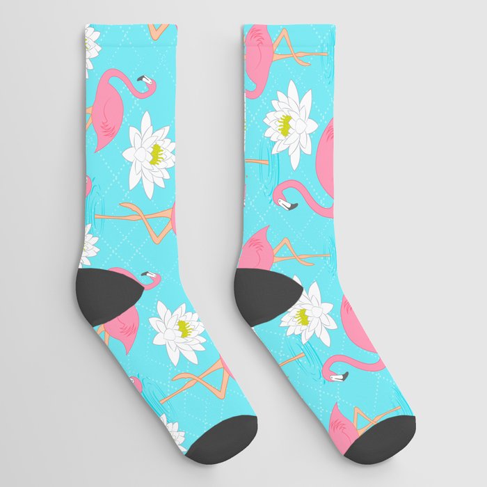 Flamingo Lily pattern 1 Socks