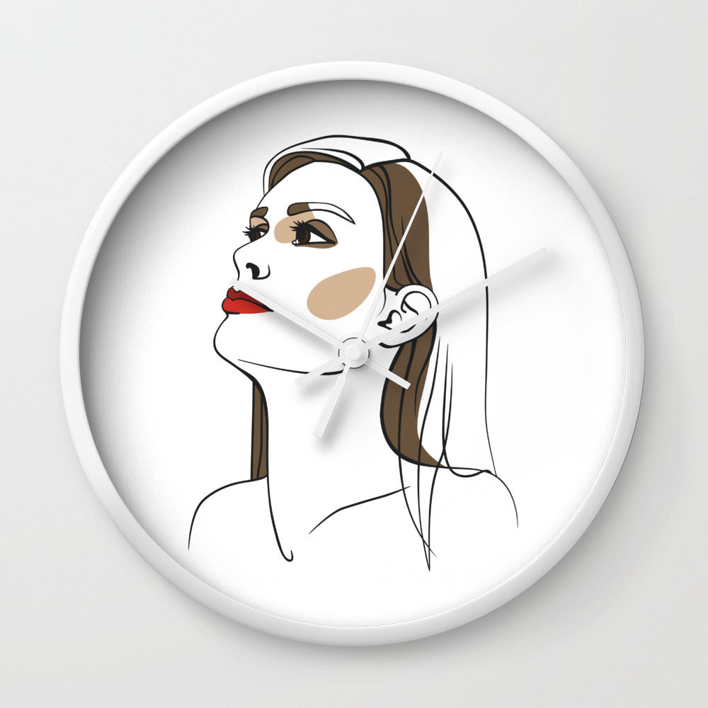 Woman With Long Hair And Red Lipstick Abstract Face Fashion
