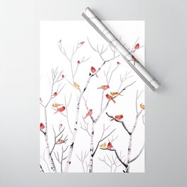 Birch Trees and Cardinal 2  Wrapping Paper