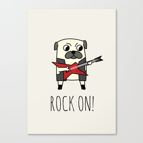 Rockstar Pug Canvas Print